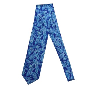 Premium Sartorial Silk Tie, Art-Inspired Paisley Pattern on Sky Blue Background, Handmade in Italy

 