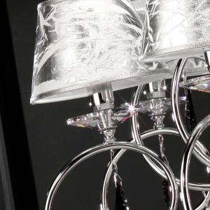 Brass chromed lamp with crystals and lampshades 2135
