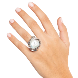 Anello argento 925 bronzo e perla barocca - AR051 perla