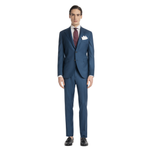 Klassische blaue königliche Wolle Kleid