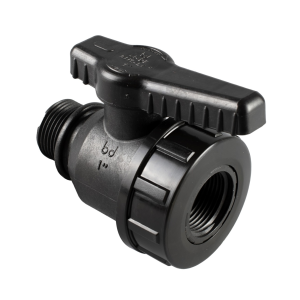 Valvola a sfera con attacchi femmina G e maschio G1 in PP rinforzato