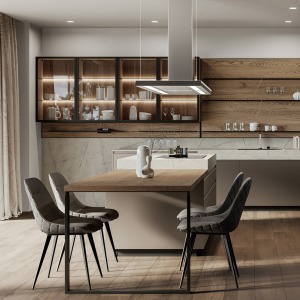 Wega Modern kitchen with integrated grip and elegant finishes