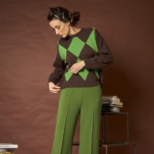 Damen Jacquard Geometrisches Hemd in weichem Garn