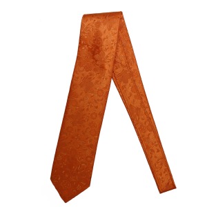 Premium Sartorial Silk Tie, Tonal Orange Floral Pattern, Handmade in Italy

 