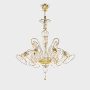 Lampadario Veneziano Ermes d'oro