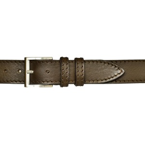 Men's Bull Leather Belt with Exposed Stitching

 