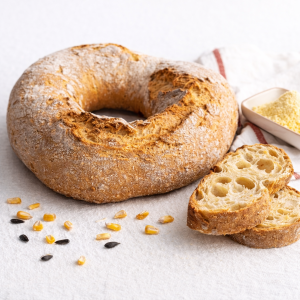 <p>Mix completo con fermenti lattici vivi per pane croccante al mais Soffio di Mais</p>