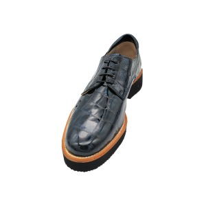 Derby in Pelle Stampa Cocco &ndash; Modello D-783 Blu

&nbsp;

&nbsp;