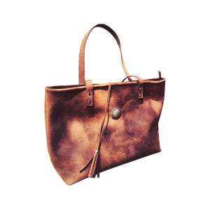 Shopper in Pelle Marrone con Dettagli Artigianali

&nbsp;

&nbsp;