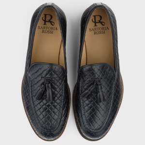 Mocassin tressé bleu
 