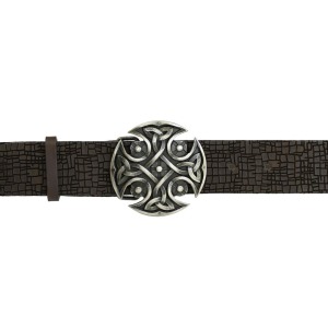 Printed Leather Belt with Celtic Buckle

 