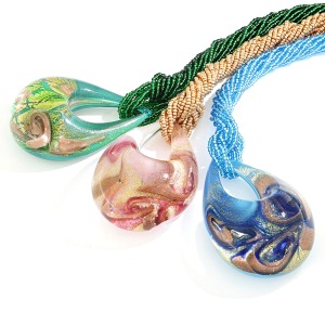 Necklace with Glass Drop Pendant Necklace with Glass Drop Pendant