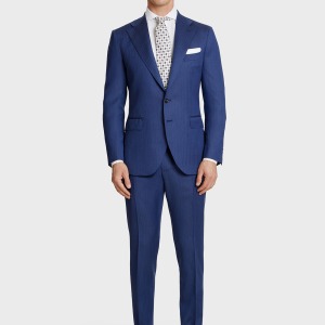 Abito sartoriale 100% lana spinata blu oceano