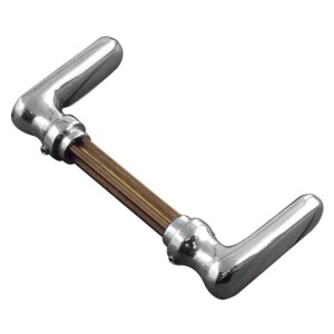 Chrom Metall Türgriff mit Holzgriff