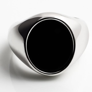 Anello chevalier piccolo con onice