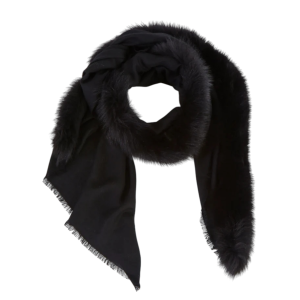 Cape Solid Black with SAGA fox fur