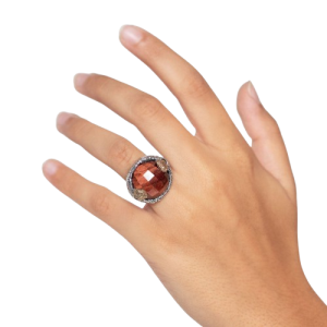 Anello Anfora argento 925 bronzo e pietra semipreziosa - AR164