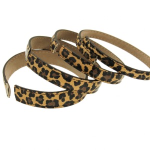 Bracciali rigidi in vera pelle stampa “leopardato”