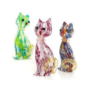 Glass Cats Millefiori Glass Cats Millefiori